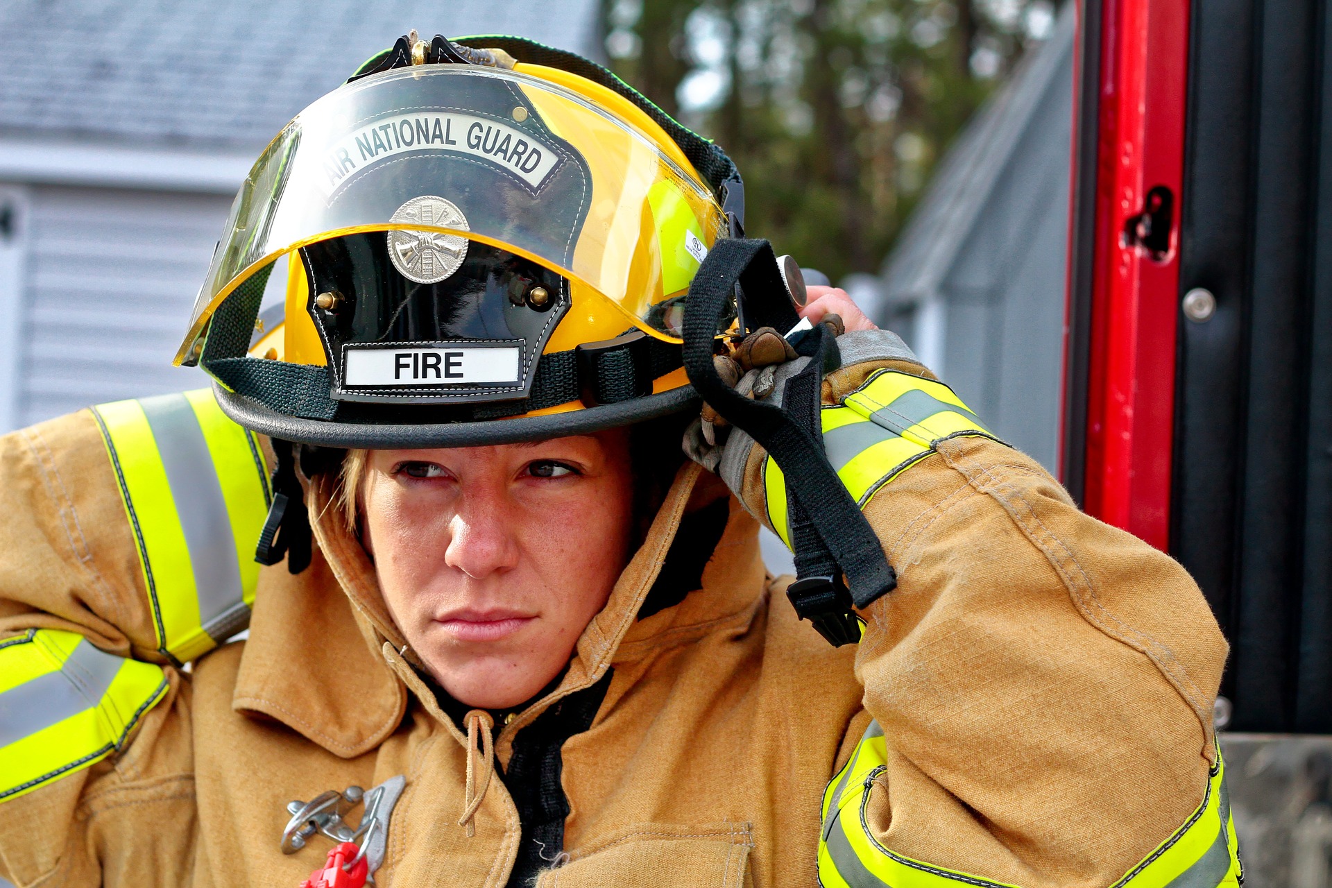 Woman fire fighter